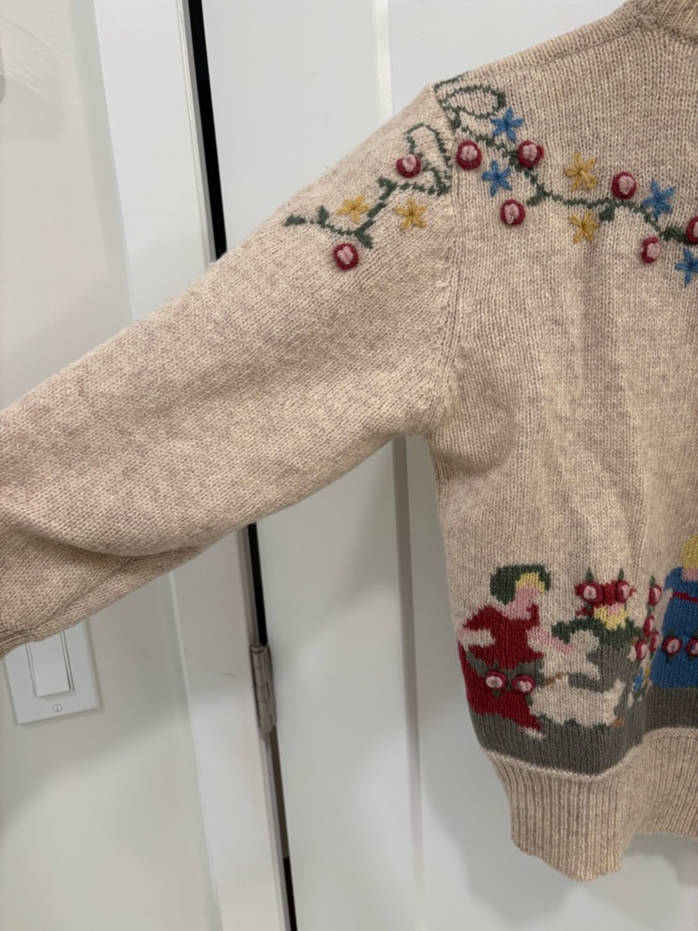 Vintage 90s Susan Bristol 100% Shetland Wool Dancing Ladies Knit Sweater Size S - Picture 11 of 14